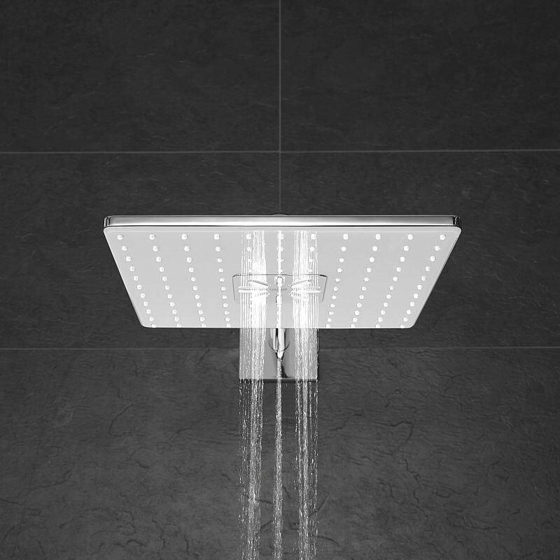 Eckige Kopfbrause SmartActive Acrylglas