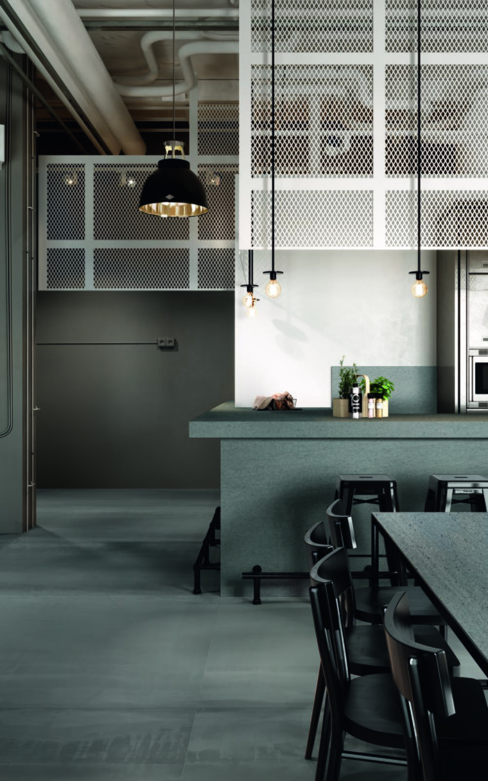 Moderne Küche mit XXL Fliesen von Marazzi