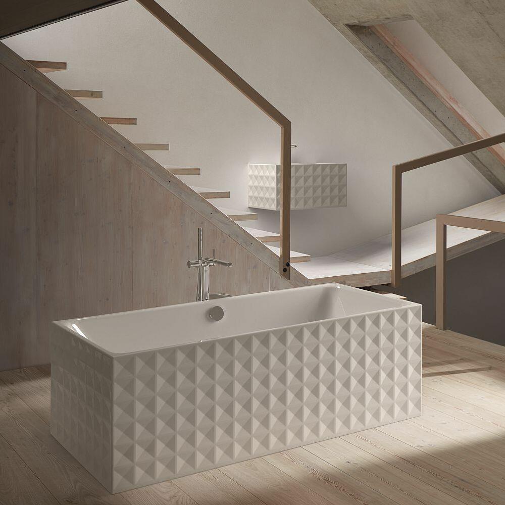 Wanne BetteLoft Ornament mit gleichnamigen Waschtisch (beides weiß)